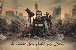 الاحتلال يلاحق الكلمة ويعتقل حَمَلة الحقيقة تصميم مركز حنظلة.png