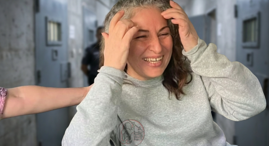 الأسيرة المحررة وفاء أبو غلمي تصميم مركز حنظلة.png